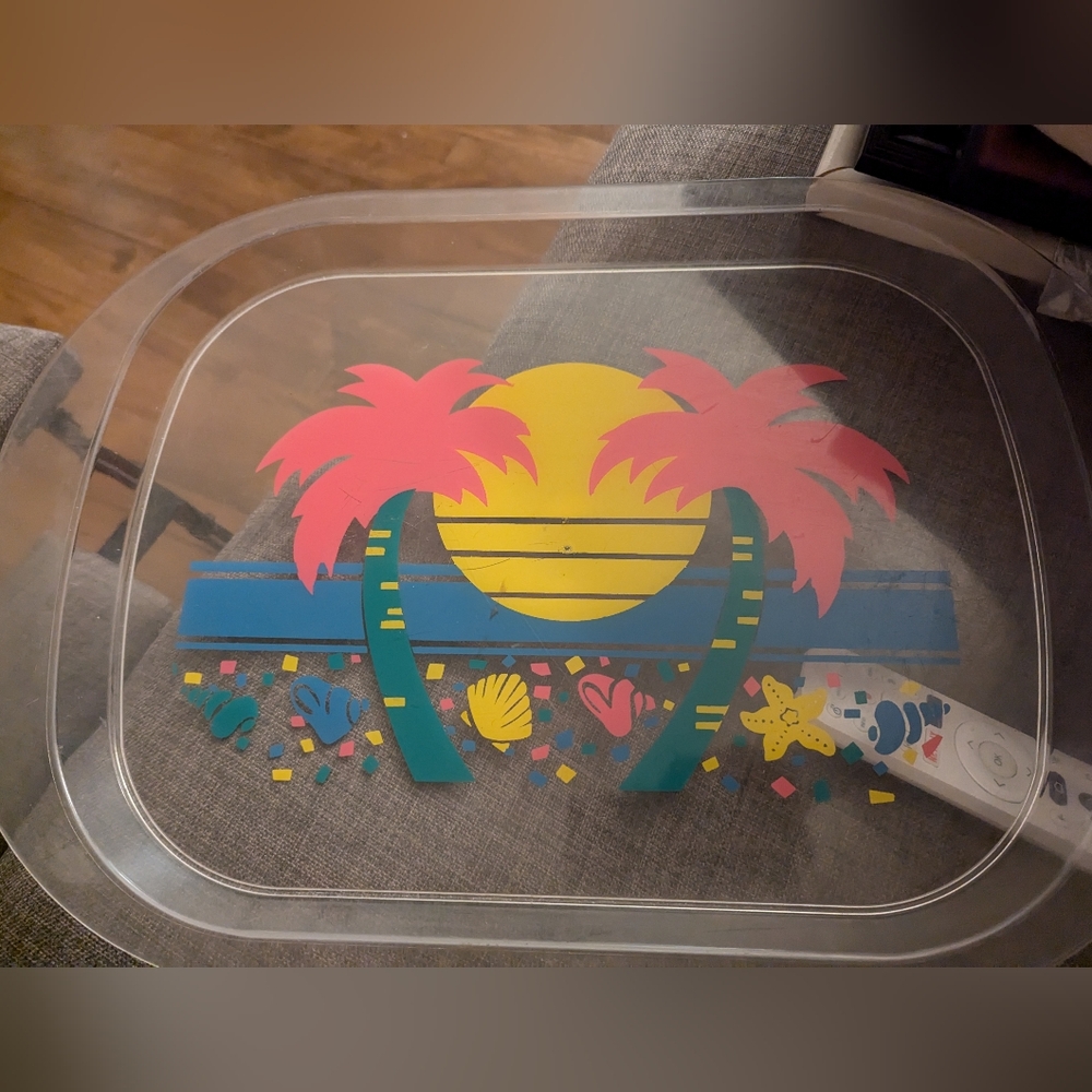 Tropical Palm Sunset Vinyl Decal Serving Tray